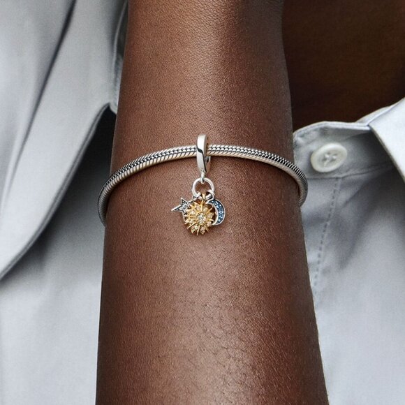 Pandora Two-tone Celestial Triple Dangle Charm|Two-tone - Picture 2 of 2